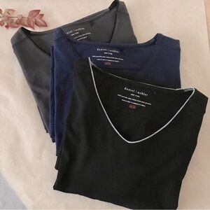 Bundle 3 Daniel Buchler 100% Pima Cotton V-Neck T-Shirt Solid Color